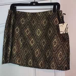 MILLY SKIRT - NWT BLACK & GOLD (Size: 6)